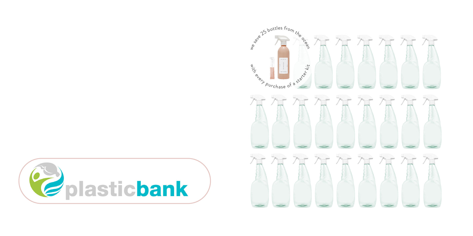 plastic bottles collected from the ocean with plastic bank 