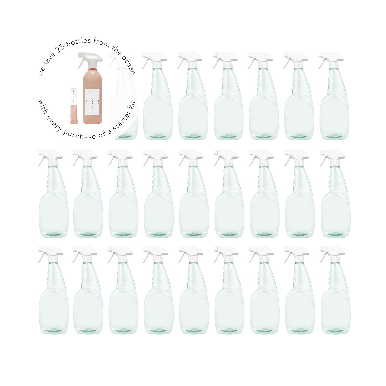 plastic bottles collected from the ocean with plastic bank 