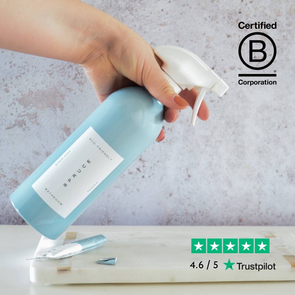 hand spraying tile cleaner 